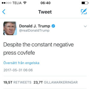 The covfefe tweet by Per-Olof Forsberg on Flickr, used under a CC-BY 2.0 license