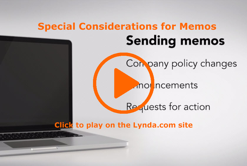 Special Considerations for Memos, on Lynda.com